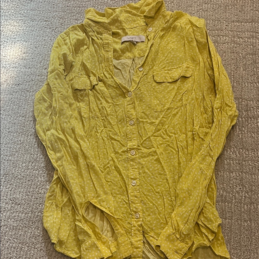 LOFT Lemon Button-Down Shirt